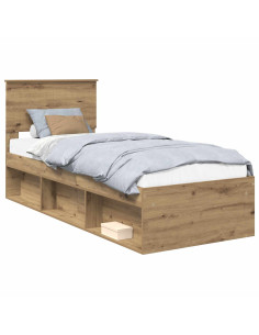 Struttura del letto con testiera Rovere Artigianale 75 x 190 cm 2