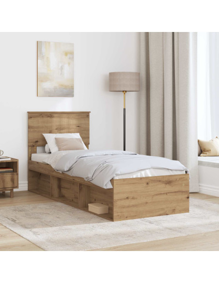 Struttura del letto con testiera Rovere Artigianale 75 x 190 cm