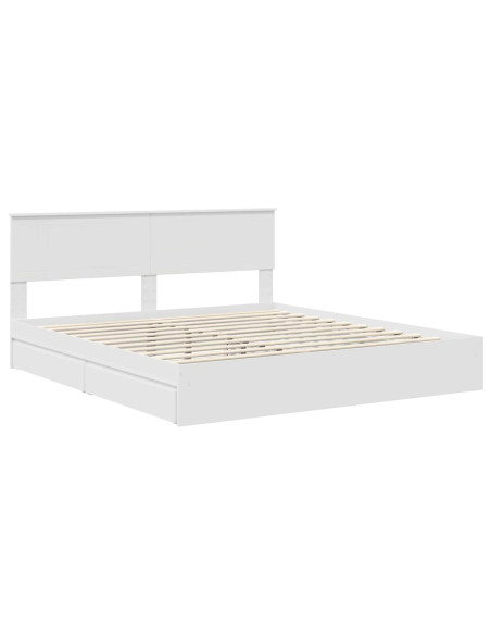 Letto con Contenitore Bianco 180 x 200 cm Legno multistrato