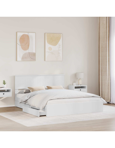 Letto con Contenitore Bianco 160 x 200 cm Legno multistrato