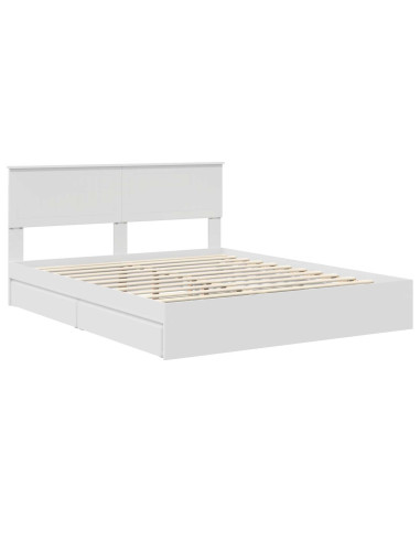 Letto con Contenitore Bianco 160 x 200 cm Legno multistrato