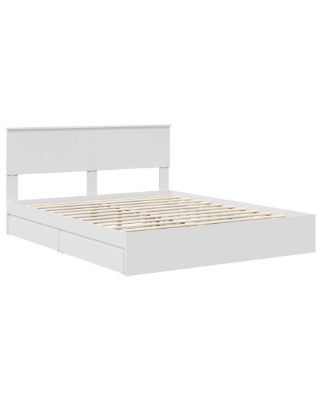 Letto con Contenitore Bianco 160 x 200 cm Legno multistrato