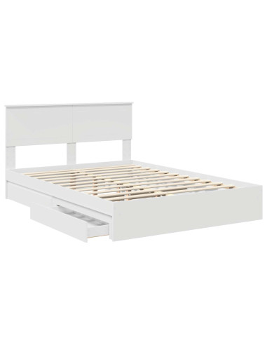 Letto con Contenitore Bianco 140 x 200 cm Legno multistrato