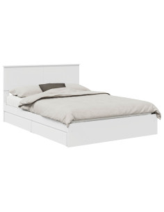 Letto con Contenitore Bianco 140 x 190 cm Legno multistrato 2