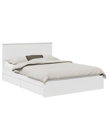 Letto con Contenitore Bianco 140 x 190 cm Legno multistrato