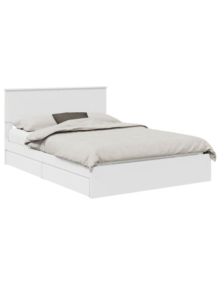 Letto con Contenitore Bianco 140 x 190 cm Legno multistrato