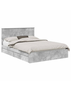 Letto con Contenitore con testiera Grigio cemento 135 x 190 cm 2