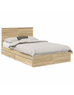 Letto con Contenitore con testiera Rovere Sonoma 120 x 200 cm 2