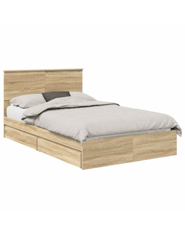 Letto con Contenitore con testiera Rovere Sonoma 120 x 200 cm