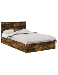 Letto con Contenitore con testiera Rovere fumé 120 x 190 cm 2