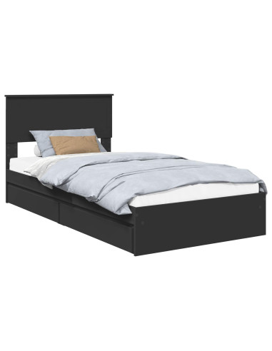 Letto con Contenitore Nero 100 x 200 cm Legno multistrato