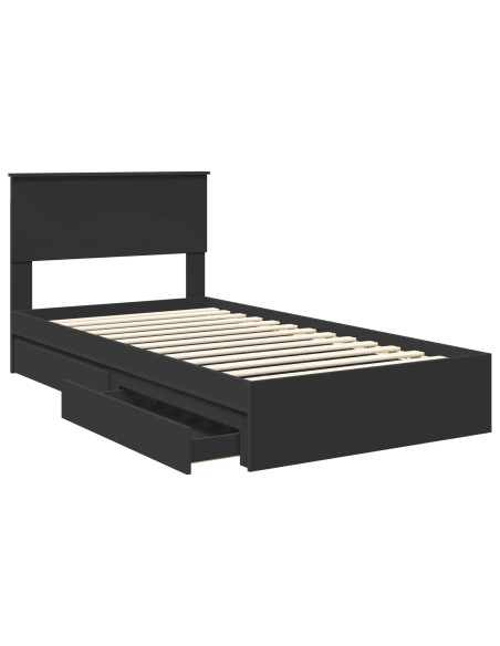 Letto con Contenitore Nero 100 x 200 cm Legno multistrato