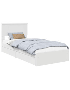 Letto con Contenitore Bianco 90 x 200 cm Legno multistrato 2