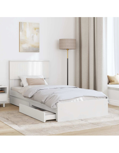 Letto con Contenitore Bianco 90 x 200 cm Legno multistrato