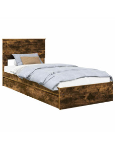 Letto con Contenitore Rovere fumé 90 x 200 cm Legno multistrato 2