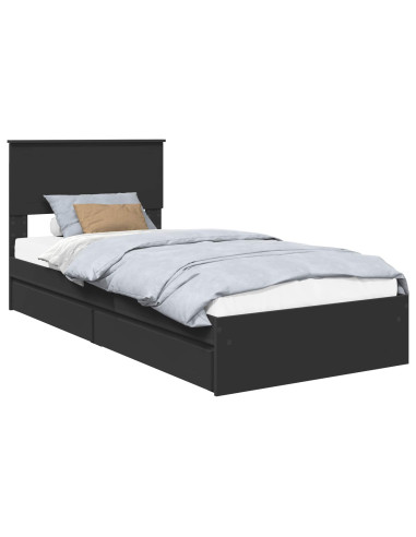 Letto con Contenitore Nero 90 x 190 cm Legno multistrato