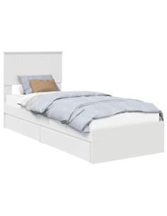 Letto con Contenitore Bianco 75 x 190 cm Legno multistrato 2