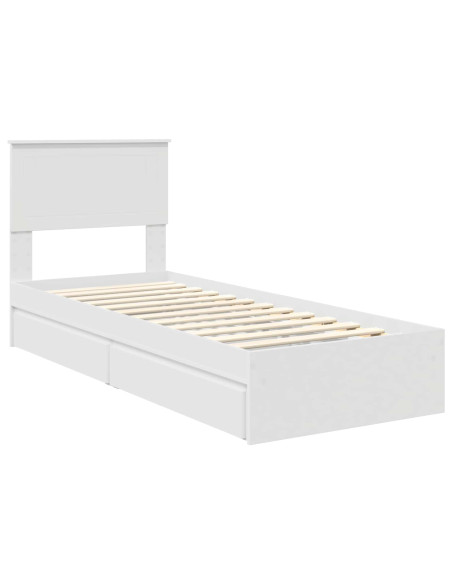Letto con Contenitore Bianco 75 x 190 cm Legno multistrato