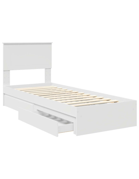 Letto con Contenitore Bianco 75 x 190 cm Legno multistrato