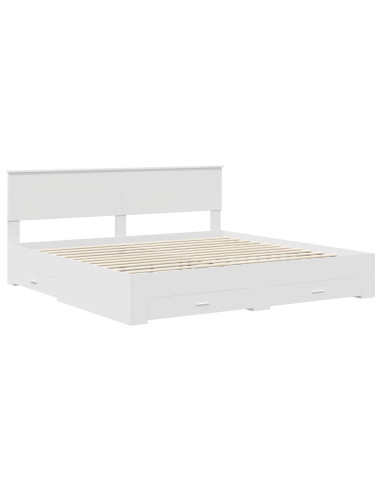 Struttura del letto Bianco 200 x 200 cm Legno multistrato