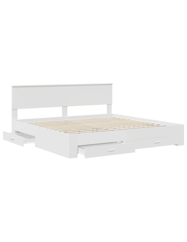 Struttura del letto Bianco 200 x 200 cm Legno multistrato