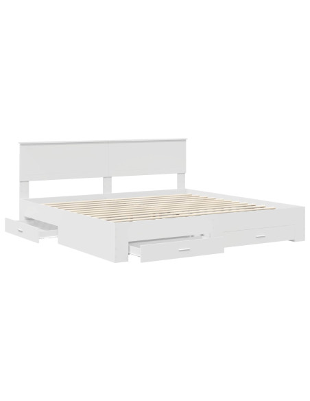 Struttura del letto Bianco 200 x 200 cm Legno multistrato