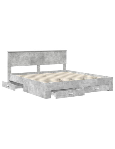 Struttura del letto con testiera Grigio cemento 180 x 200 cm