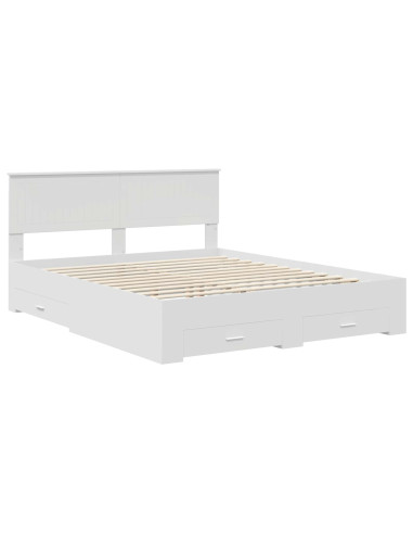 Struttura del letto Bianco 160 x 200 cm Legno multistrato