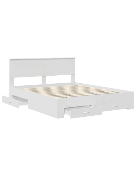 Struttura del letto Bianco 160 x 200 cm Legno multistrato