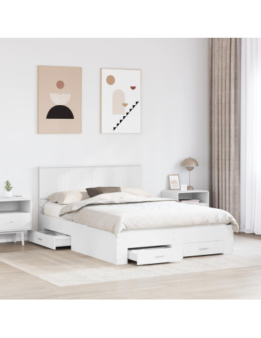 Struttura del letto Bianco 140 x 200 cm Legno multistrato