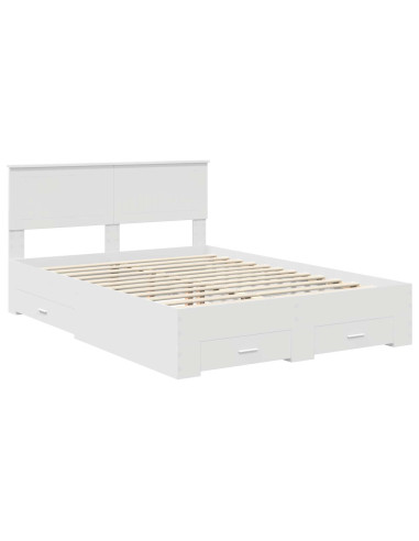 Struttura del letto Bianco 140 x 200 cm Legno multistrato