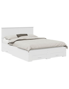 Struttura del letto Bianco 140 x 190 cm Legno multistrato 2