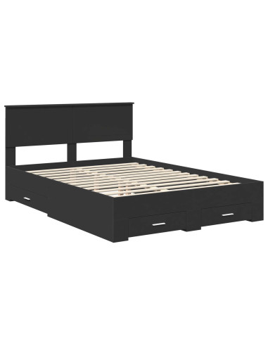 Struttura del letto Nero 140 x 190 cm Legno multistrato