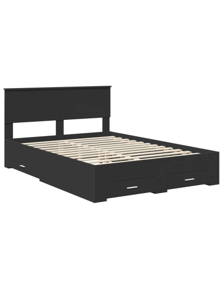 Struttura del letto Nero 140 x 190 cm Legno multistrato