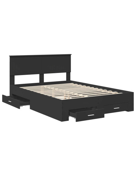Struttura del letto Nero 140 x 190 cm Legno multistrato