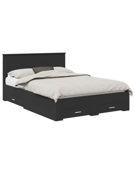 Struttura del letto Nero 135 x 190 cm Legno multistrato