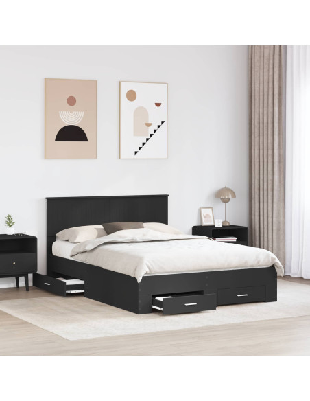 Struttura del letto Nero 135 x 190 cm Legno multistrato