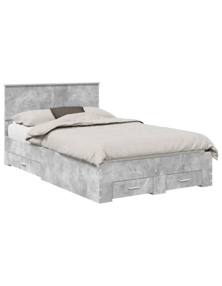 Struttura del letto con testiera Grigio cemento 120 x 200 cm