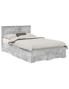 Struttura del letto con testiera Grigio cemento 120 x 190 cm 2