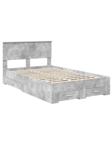 Struttura del letto con testiera Grigio cemento 120 x 190 cm
