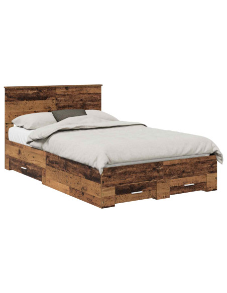 Struttura del letto con testiera Legno vecchio 120 x 190 cm