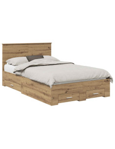 Struttura del letto Rovere artigianale 120 x 190 cm 2