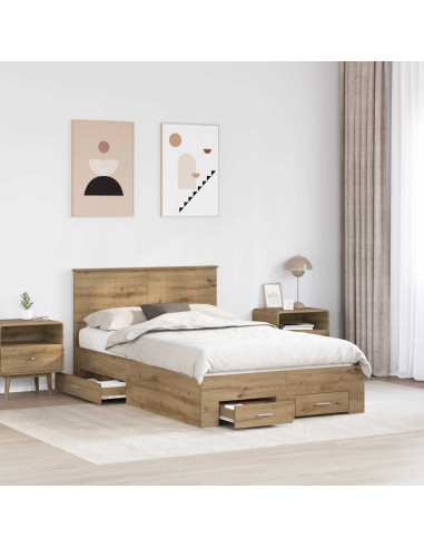 Struttura del letto Rovere artigianale 120 x 190 cm