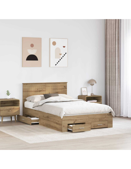 Struttura del letto Rovere artigianale 120 x 190 cm