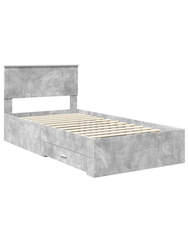 Struttura del letto con testiera Grigio cemento 100 x 200 cm