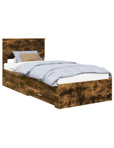 Struttura del letto Rovere fumé 90 x 200 cm Legno multistrato 2