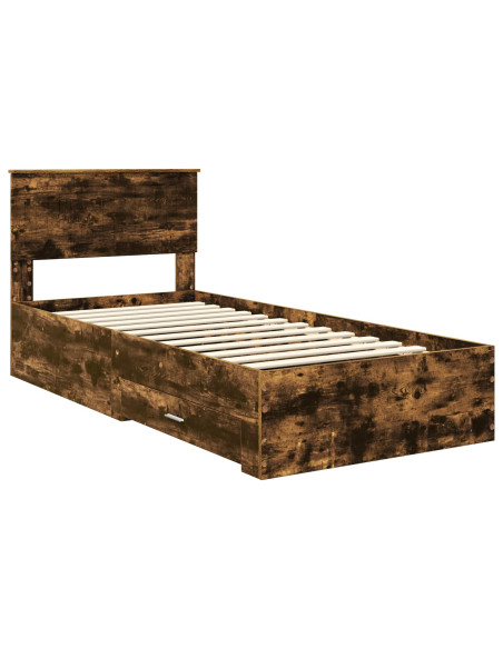 Struttura del letto Rovere fumé 90 x 200 cm Legno multistrato