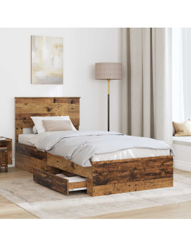 Struttura del letto Legno vecchio 90 x 200 cm Legno multistrato