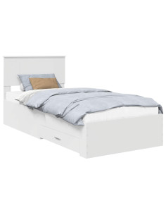 Struttura del letto Bianco 90 x 190 cm Legno multistrato 2