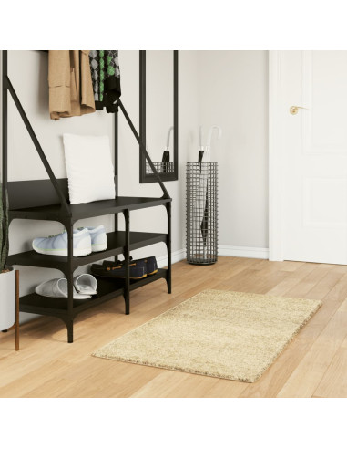 Tappeto Shaggy PAMPLONA a Pelo Lungo Moderno Oro 60x110 cm